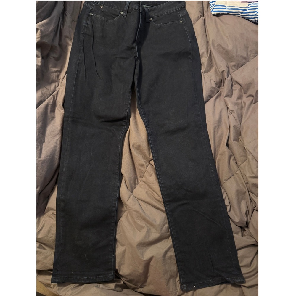 Talbots Curvy Straight Jeans Black Denim Womens 6P Petite Straight Leg Pants